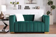 Dark green premium quality velvet upholstery chesterfield loveseat by La Spezia additional picture 7