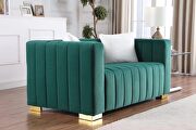 Dark green premium quality velvet upholstery chesterfield loveseat by La Spezia additional picture 8