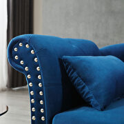 Blue velvet buttons tufted nailhead trimmed storage chaise by La Spezia additional picture 2