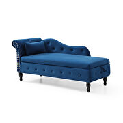 Blue velvet buttons tufted nailhead trimmed storage chaise by La Spezia additional picture 4