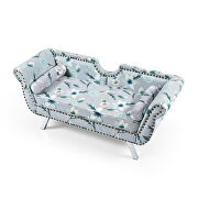 Flower velvet accent loveseat with nailhead trimming rolled arms by La Spezia additional picture 4
