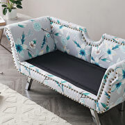Flower velvet accent loveseat with nailhead trimming rolled arms by La Spezia additional picture 5
