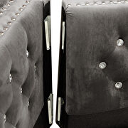 Gray velvet sofa with jeweled buttons square arm by La Spezia additional picture 4
