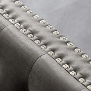 Gray velvet sofa with jeweled buttons square arm by La Spezia additional picture 6