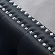 Black velvet sofa with jeweled buttons square arm by La Spezia additional picture 2
