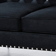 Black velvet sofa with jeweled buttons square arm by La Spezia additional picture 9