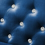 Wide blue velvet sofa with jeweled buttons square arm by La Spezia additional picture 6