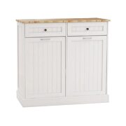 Two drawers and two compartments trash cabinet in white by La Spezia additional picture 4