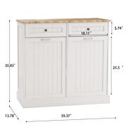 Two drawers and two compartments trash cabinet in white by La Spezia additional picture 6