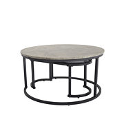 Modern glass2pc nesting table set in gray and black by La Spezia additional picture 2