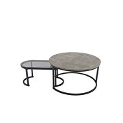 Modern glass2pc nesting table set in gray and black by La Spezia additional picture 3