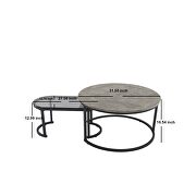 Modern glass2pc nesting table set in gray and black by La Spezia additional picture 4