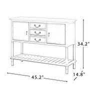 Gray wood console table with drawers and shelves by La Spezia additional picture 4