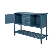 Navy wood console table with drawers and shelves by La Spezia additional picture 3