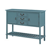 Teal wood console table with drawers and shelves by La Spezia additional picture 6
