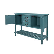 Teal wood console table with drawers and shelves by La Spezia additional picture 9