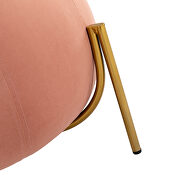 Pink velvet drum-shaped wide ottoman with gold metal legs by La Spezia additional picture 2