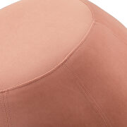 Pink velvet drum-shaped wide ottoman with gold metal legs by La Spezia additional picture 5