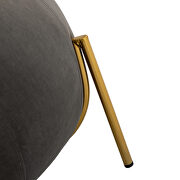 Gray velvet drum-shaped wide ottoman with gold metal legs by La Spezia additional picture 4