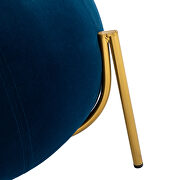 Navy velvet drum-shaped wide ottoman with gold metal legs by La Spezia additional picture 8