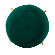 Green velvet drum-shaped wide ottoman with gold metal legs by La Spezia additional picture 3
