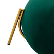 Green velvet drum-shaped wide ottoman with gold metal legs by La Spezia additional picture 4
