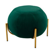 Green velvet drum-shaped wide ottoman with gold metal legs by La Spezia additional picture 8