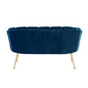 Navy soft velvet channel-tufted loveseat by La Spezia additional picture 3