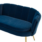 Navy soft velvet channel-tufted loveseat by La Spezia additional picture 6