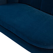 Navy soft velvet channel-tufted loveseat by La Spezia additional picture 8