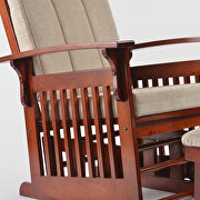 Rustic style rocking chair with ottoman in cherry by La Spezia additional picture 3