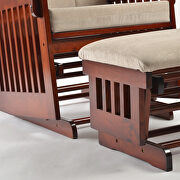 Rustic style rocking chair with ottoman in cherry by La Spezia additional picture 4