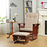 Rustic style rocking chair with ottoman in cherry by La Spezia additional picture 5