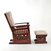 Rustic style rocking chair with ottoman in cherry by La Spezia additional picture 6