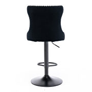 Black velvet swivel barstools with comfortable tufted back, set of 2 by La Spezia additional picture 3
