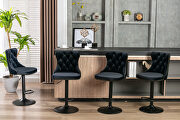 Black velvet swivel barstools with comfortable tufted back, set of 2 by La Spezia additional picture 7