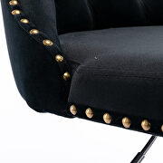 Black velvet swivel barstools with comfortable tufted back, set of 2 by La Spezia additional picture 10