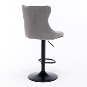Gray velvet swivel barstools with comfortable tufted back, set of 2 by La Spezia additional picture 4
