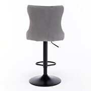 Gray velvet swivel barstools with comfortable tufted back, set of 2 by La Spezia additional picture 5