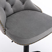 Gray velvet swivel barstools with comfortable tufted back, set of 2 by La Spezia additional picture 6