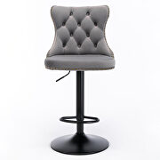 Gray velvet swivel barstools with comfortable tufted back, set of 2 by La Spezia additional picture 10