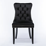 Black velvet upholstery dining chair with wood legs by La Spezia additional picture 2