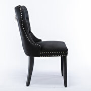 Black velvet upholstery dining chair with wood legs by La Spezia additional picture 12