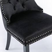 Black velvet upholstery dining chair with wood legs by La Spezia additional picture 13