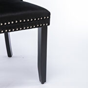 Black velvet upholstery dining chair with wood legs by La Spezia additional picture 7