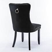 Black velvet upholstery dining chair with wood legs by La Spezia additional picture 8
