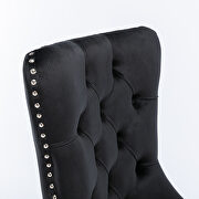 Black velvet upholstery dining chair with wood legs by La Spezia additional picture 9