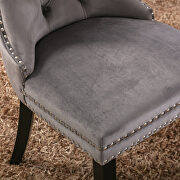 Gray velvet upholstery dining chair with wood legs by La Spezia additional picture 13