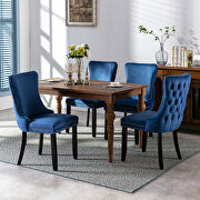 Blue velvet wingback dining chair with back stitching nailhead trim, set of 2 by La Spezia additional picture 11