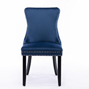 Blue velvet wingback dining chair with back stitching nailhead trim, set of 2 by La Spezia additional picture 13